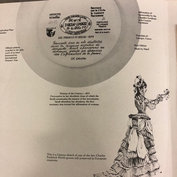 1875 Ganeau's Women of the Century Porcelian COA - Picture 5 of 8